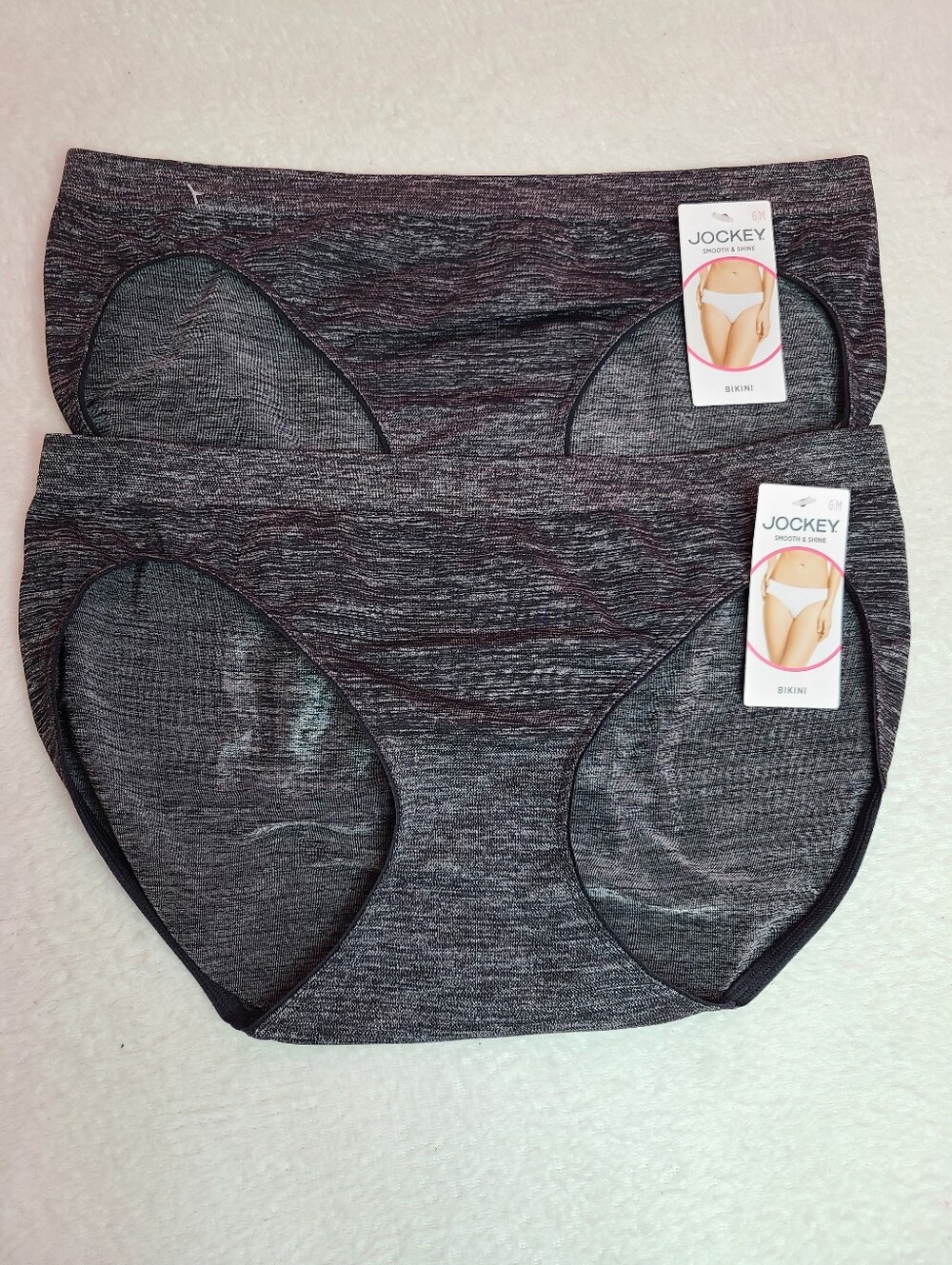 2pk Jockey Smooth & Shine Microfiber Stretch Bikini Panties Size M